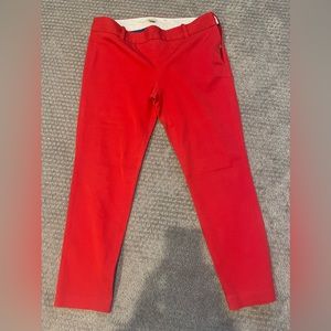 Red JCrew Sidezip Cit Pant